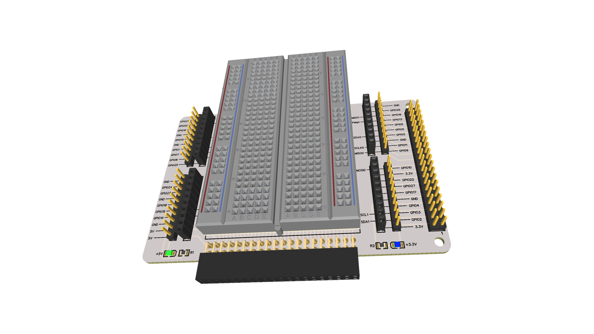 RPi 400 experimenteer uitbreiding met extra 40 polig connector
